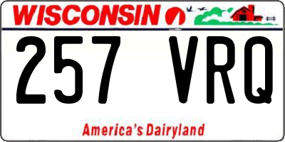 WI license plate 257VRQ