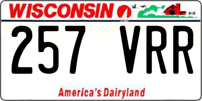 WI license plate 257VRR