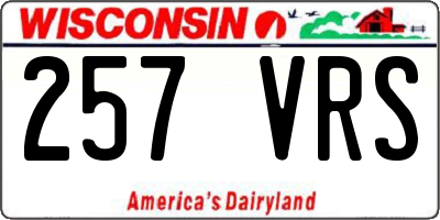 WI license plate 257VRS