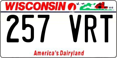 WI license plate 257VRT