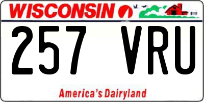 WI license plate 257VRU