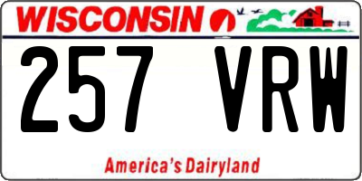 WI license plate 257VRW