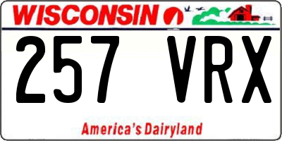 WI license plate 257VRX