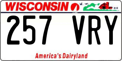 WI license plate 257VRY