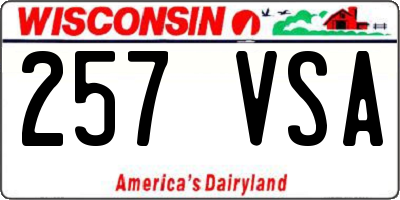 WI license plate 257VSA