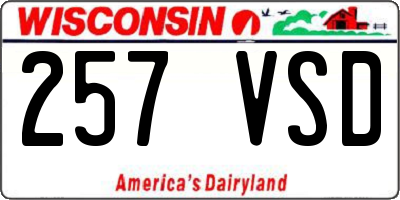 WI license plate 257VSD