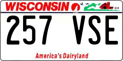 WI license plate 257VSE