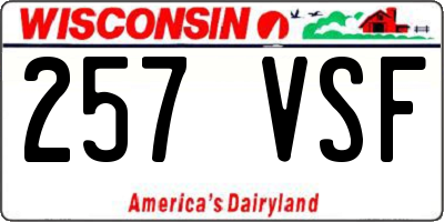 WI license plate 257VSF