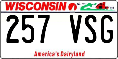 WI license plate 257VSG