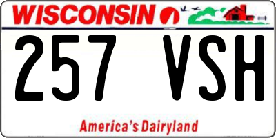 WI license plate 257VSH