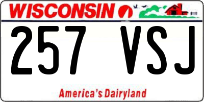 WI license plate 257VSJ