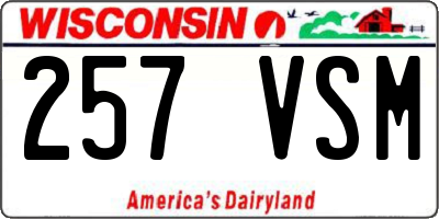 WI license plate 257VSM