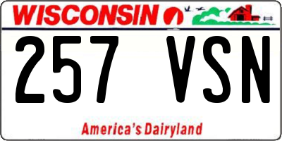 WI license plate 257VSN