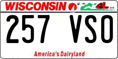 WI license plate 257VSO