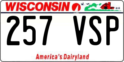 WI license plate 257VSP