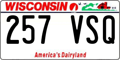 WI license plate 257VSQ