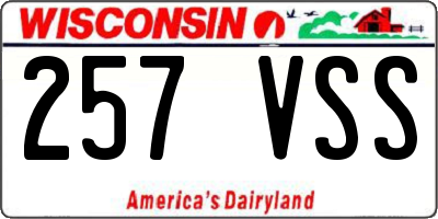 WI license plate 257VSS