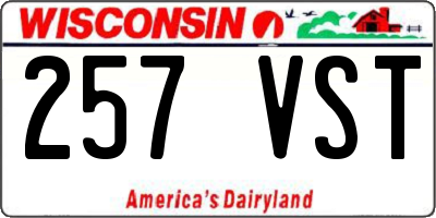 WI license plate 257VST