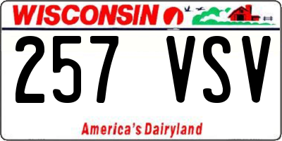WI license plate 257VSV