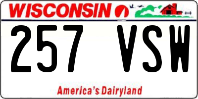 WI license plate 257VSW