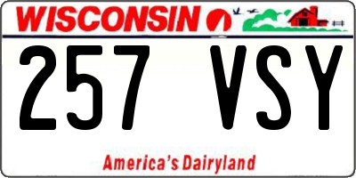 WI license plate 257VSY