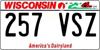 WI license plate 257VSZ