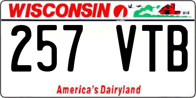 WI license plate 257VTB