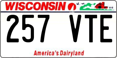 WI license plate 257VTE