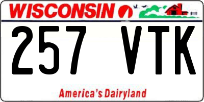 WI license plate 257VTK