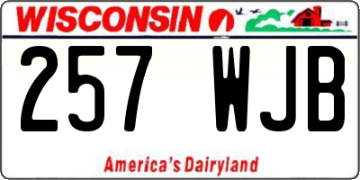 WI license plate 257WJB