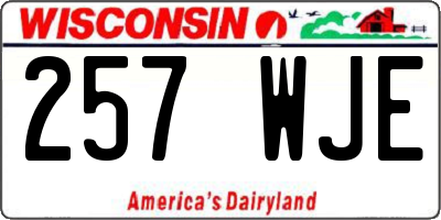 WI license plate 257WJE