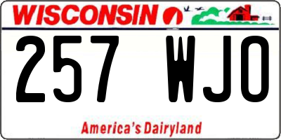WI license plate 257WJO