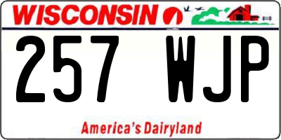 WI license plate 257WJP