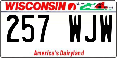 WI license plate 257WJW