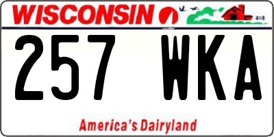 WI license plate 257WKA