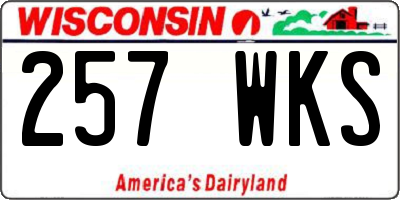 WI license plate 257WKS