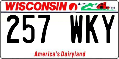 WI license plate 257WKY