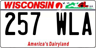 WI license plate 257WLA
