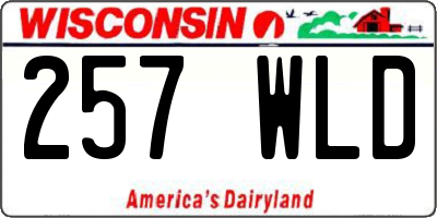 WI license plate 257WLD
