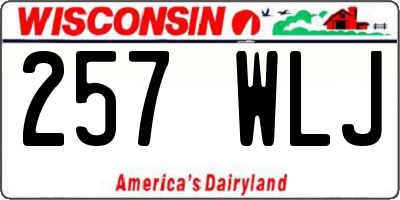 WI license plate 257WLJ