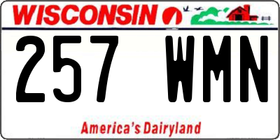 WI license plate 257WMN