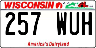 WI license plate 257WUH