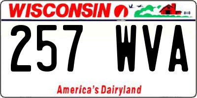 WI license plate 257WVA