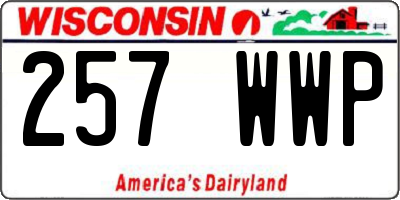 WI license plate 257WWP