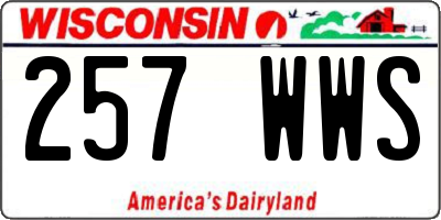 WI license plate 257WWS
