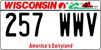 WI license plate 257WWV