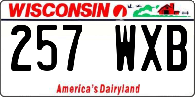 WI license plate 257WXB