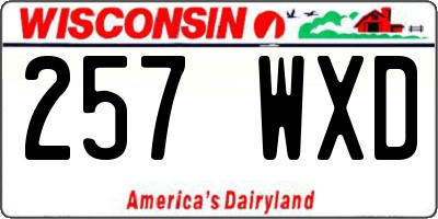 WI license plate 257WXD