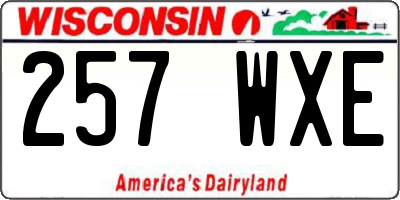 WI license plate 257WXE