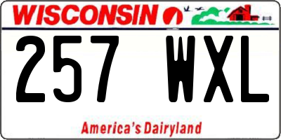 WI license plate 257WXL